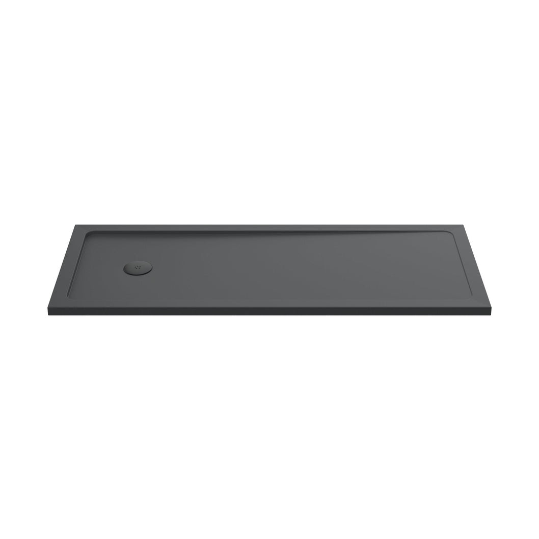Hudson Reed Rectangular Trays Bath Replacement Shower Tray 1700 X 700mm Contemp Grey Slate Acrylic Capped Abs Caco3 And Pu - JJ Building Materials