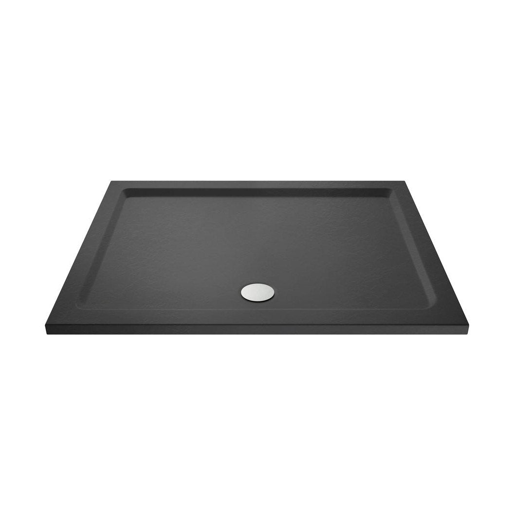 Hudson Reed Rectangular Trays Rectangular Shower Tray 1400 X 760mm Contemp Grey Slate Acrylic Capped Abs Caco3 And Pu - JJ Building Materials