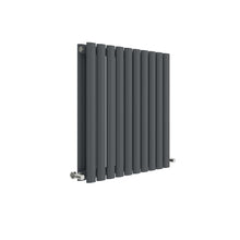 Hudson Reed Revive Horizontal Double Panel Radiator 600 X 586 Contemp Anthracite Steel 600x586x78mm - JJ Building Materials