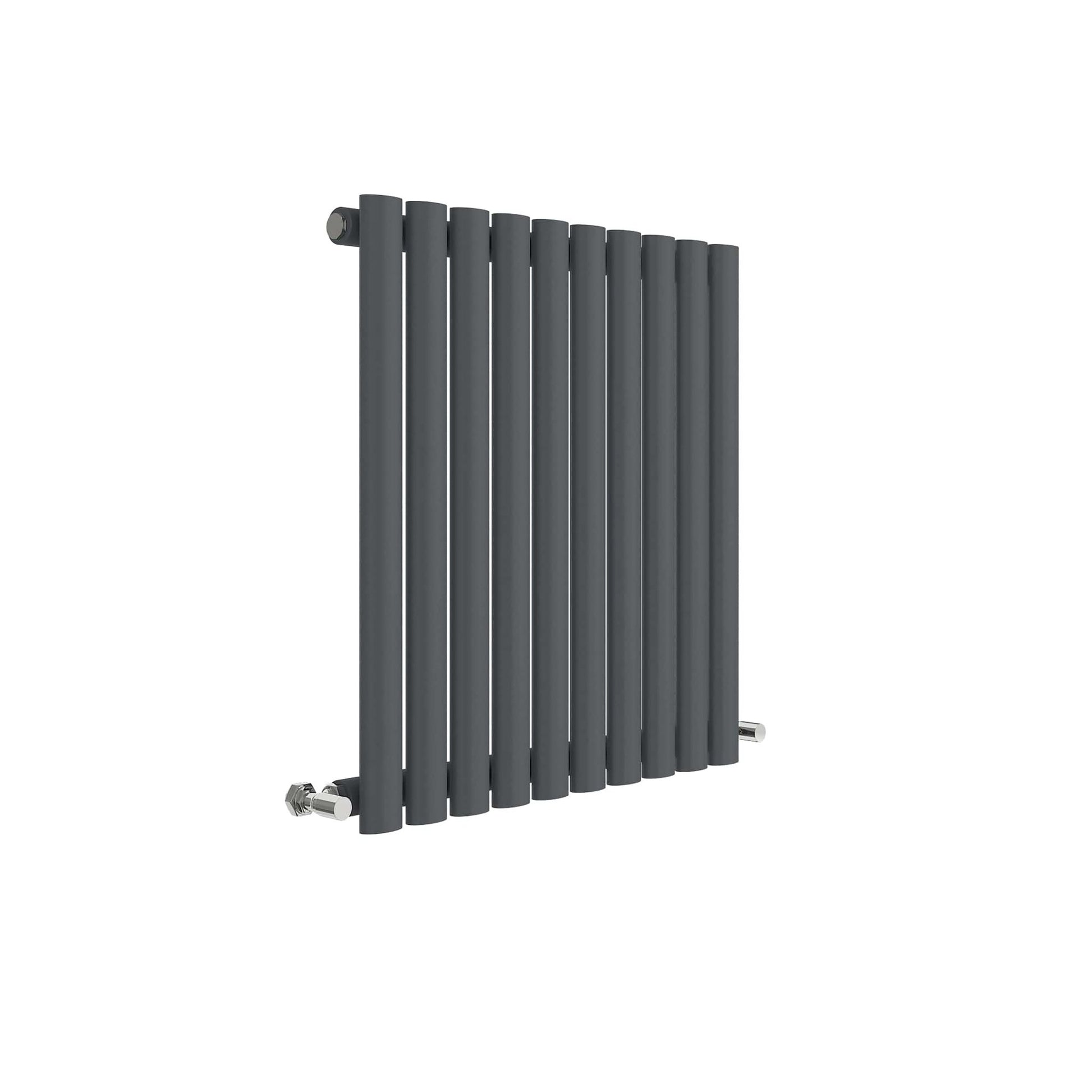 Hudson Reed Revive Horizontal Single Panel Radiator 600 X 586 Contemp Anthracite Steel 600x586x55mm - JJ Building Materials