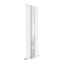 Hudson Reed Revive Single Panel Radiator With Mirror 1800 X 499 Contemp White High Gloss Steel 1800x499x55mm - JJ Building Materials