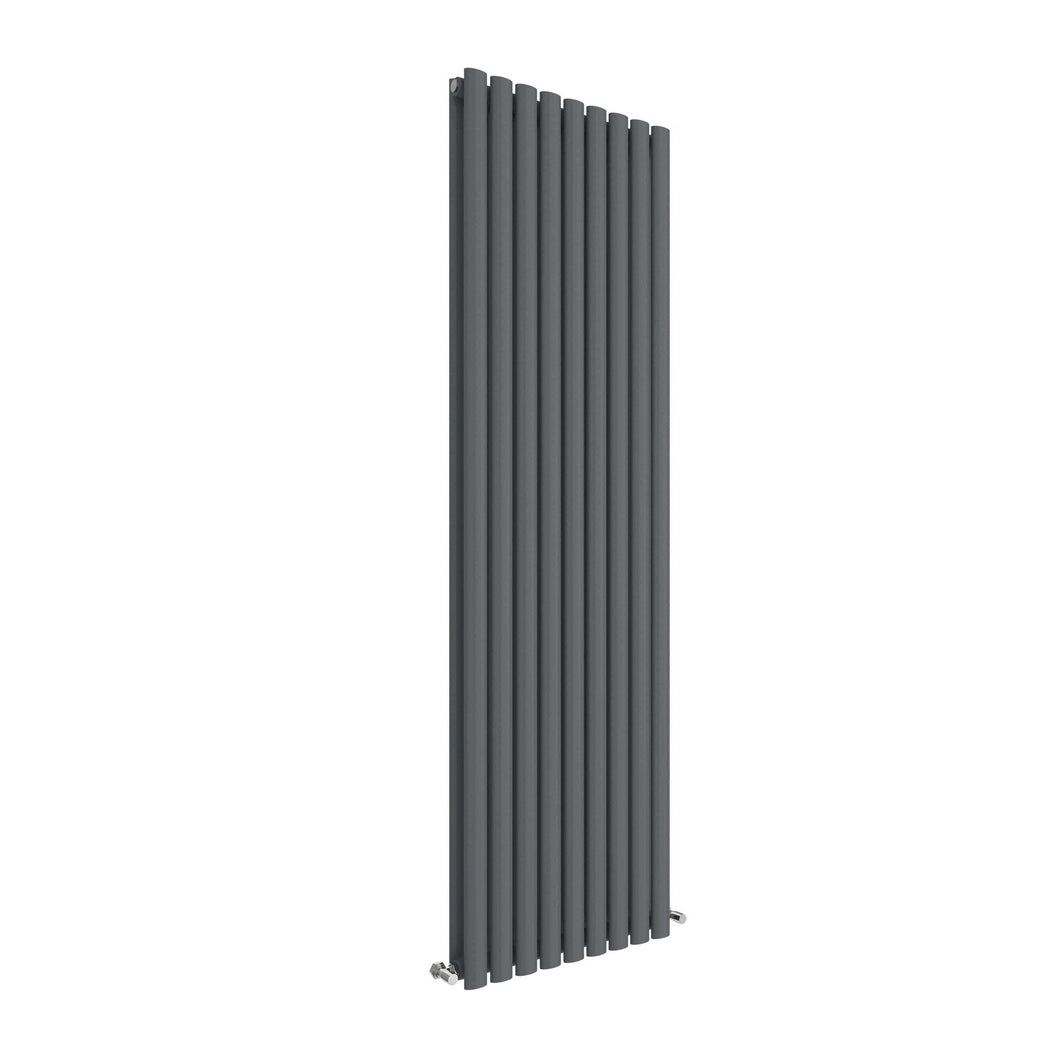 Hudson Reed Revive Vertical Double Panel Radiator 1800 X 528 Contemp Anthracite Steel 1800x528x78mm - JJ Building Materials