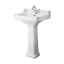 Hudson Reed Richmond 560mm 1th Basin & Comfort Height Ped Trad White Vitreous China 964x560x450mm - JJ Building Materials