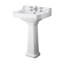 Hudson Reed Richmond 560mm Basin & Pedestal (3 Tap Hole) Trad White Vitreous China 905x560x450mm - JJ Building Materials