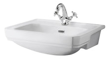 Hudson Reed Richmond 560mm Semi Recessed Basin (1 Tap Hole) Trad White Vitreous China 208x560x450mm - JJ Building Materials