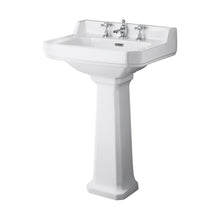Hudson Reed Richmond 600mm 3th Basin & Comfort Height Ped Trad White Vitreous China 964x595x470mm - JJ Building Materials