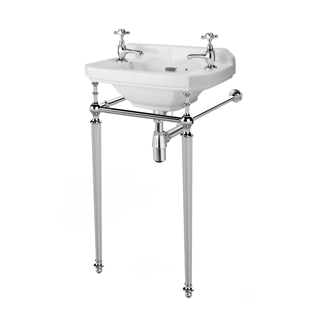 Hudson Reed Richmond Basin Stand Trad Chrome Stainless Steel 750x493x442mm - JJ Building Materials