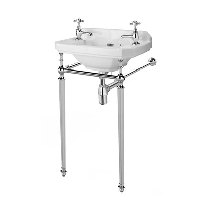 Hudson Reed Richmond Basin Stand Trad Chrome Stainless Steel 750x493x442mm - JJ Building Materials