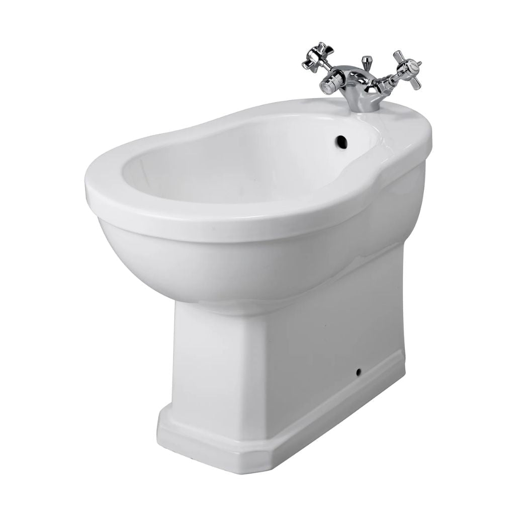 Hudson Reed Richmond Bidet Trad Gloss White Vitreous China 405x390x565mm - JJ Building Materials