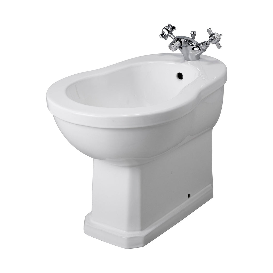 Hudson Reed Richmond Bidet Trad Gloss White Vitreous China 405x390x565mm - JJ Building Materials
