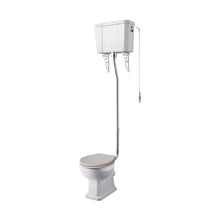 Hudson Reed Richmond Comfort Height High Level Wc & Flush Pipe Trad Gloss White Vitreous China 2196x465x625mm - JJ Building Materials