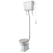 Hudson Reed Richmond Comfort Height High Level Wc & Flush Pipe Trad Gloss White Vitreous China 2196x465x625mm - JJ Building Materials