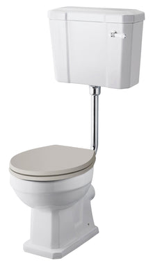 Hudson Reed Richmond Comfort Height Low Level Wc & Flush Pipe Trad Gloss White Vitreous China 1041x470x660mm - JJ Building Materials