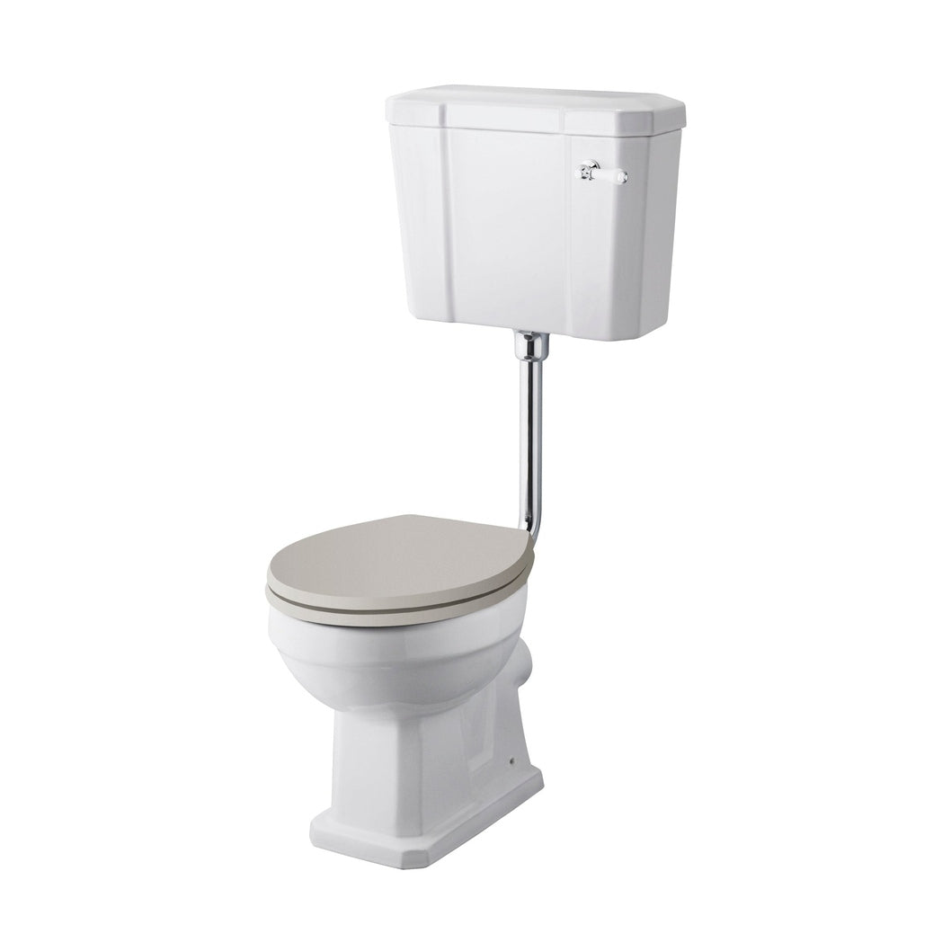 Hudson Reed Richmond Comfort Height Low Level Wc & Flush Pipe Trad Gloss White Vitreous China 1041x470x660mm - JJ Building Materials