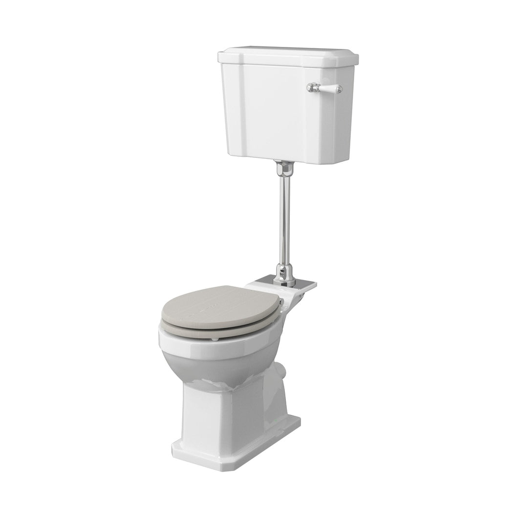 Hudson Reed Richmond Comfort Height Mid Level Pan, Cistern And Flush Pipe Kit Trad Gloss White Vitreous China 1320x510x724mm - JJ Building Materials