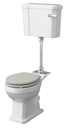Hudson Reed Richmond Mid Level Pan, Cistern And Flush Pipe Kit Trad Gloss White Vitreous China 1270x510x724mm - JJ Building Materials