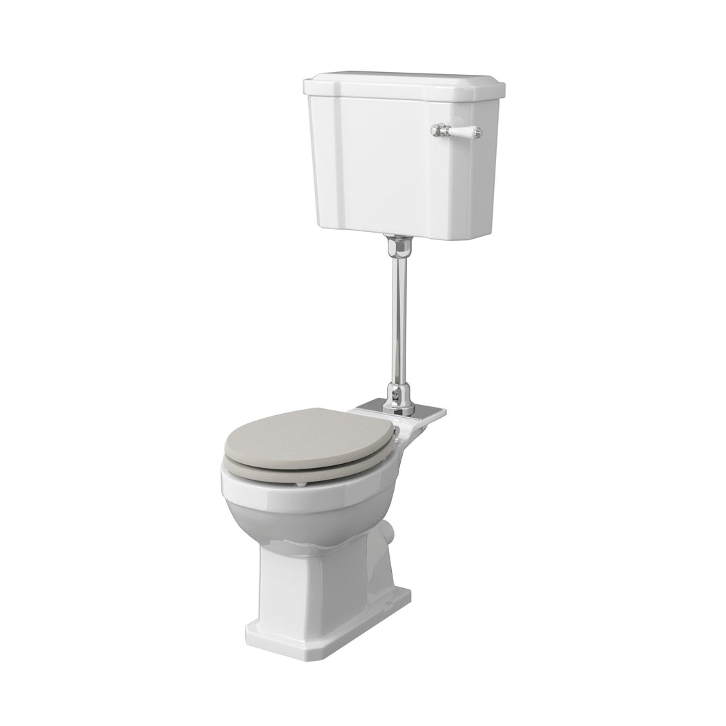 Hudson Reed Richmond Mid Level Pan, Cistern And Flush Pipe Kit Trad Gloss White Vitreous China 1270x510x724mm - JJ Building Materials