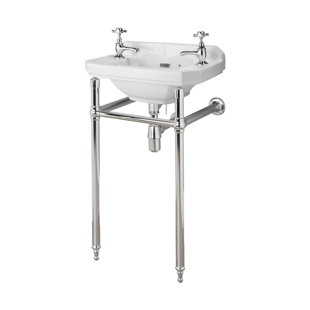 Hudson Reed Richmond Washstand Trad Chrome Stainless Steel 745x515x390mm - JJ Building Materials
