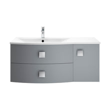 Hudson Reed Sarenna 1000mm Cabinet & Basin - Left Hand Contemp Dove Grey MFC Smooth Matt 448x1012x504mm - JJ Building Materials