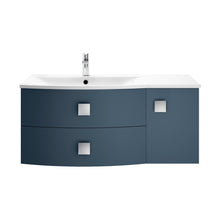 Hudson Reed Sarenna 1000mm Cabinet & Basin - Left Hand Contemp Mineral Blue MFC Smooth Matt 448x1012x504mm - JJ Building Materials