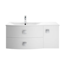 Hudson Reed Sarenna 1000mm Cabinet & Basin - Left Hand Contemp Moon White MFC Smooth Matt 448x1012x504mm - JJ Building Materials