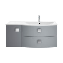 Hudson Reed Sarenna 1000mm Cabinet & Basin - Right Hand Contemp Dove Grey MFC Smooth Matt 448x1012x504mm - JJ Building Materials