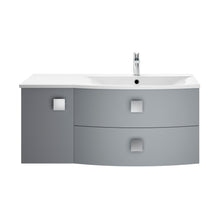Hudson Reed Sarenna 1000mm Cabinet & Basin - Right Hand Contemp Dove Grey MFC Smooth Matt 448x1012x504mm - JJ Building Materials