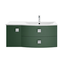 Hudson Reed Sarenna 1000mm Cabinet & Basin - Right Hand Contemp Hunter Green MFC Smooth Matt 448x1012x504mm - JJ Building Materials