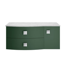 Hudson Reed Sarenna 1000mm Left Hand Cabinet With Marble Top Contemp Hunter Green MFC Smooth Matt 446x1012x504mm - SAR805L - JJ Building Materials