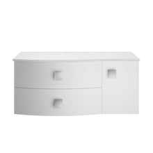 Hudson Reed Sarenna 1000mm Left Hand Cabinet With Marble Top Contemp Moon White MFC Smooth Matt 446x1012x504mm - SAR103L - JJ Building Materials