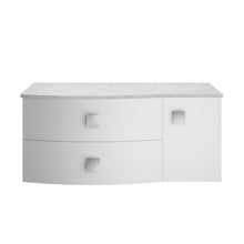 Hudson Reed Sarenna 1000mm Left Hand Cabinet With Marble Top Contemp Moon White MFC Smooth Matt 446x1012x504mm - SAR105L - JJ Building Materials