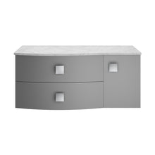 Hudson Reed Sarenna 1000mm Right Hand Cabinet With Marble Top Contemp Dove Grey MFC Smooth Matt 446x1012x504mm - SAR205R - JJ Building Materials