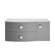 Hudson Reed Sarenna 1000mm Right Hand Cabinet With Marble Top Contemp Dove Grey MFC Smooth Matt 446x1012x504mm - SAR205R - JJ Building Materials