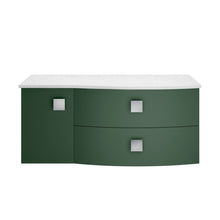 Hudson Reed Sarenna 1000mm Right Hand Cabinet With Marble Top Contemp Hunter Green MFC Smooth Matt 446x1012x504mm - SAR803R - JJ Building Materials