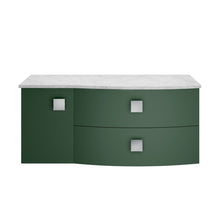 Hudson Reed Sarenna 1000mm Right Hand Cabinet With Marble Top Contemp Hunter Green MFC Smooth Matt 446x1012x504mm - SAR805R - JJ Building Materials