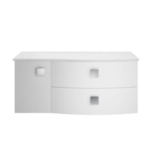 Hudson Reed Sarenna 1000mm Right Hand Cabinet With Marble Top Contemp Moon White MFC Smooth Matt 446x1012x504mm - SAR103R - JJ Building Materials