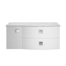 Hudson Reed Sarenna 1000mm Right Hand Cabinet With Marble Top Contemp Moon White MFC Smooth Matt 446x1012x504mm - SAR105R - JJ Building Materials