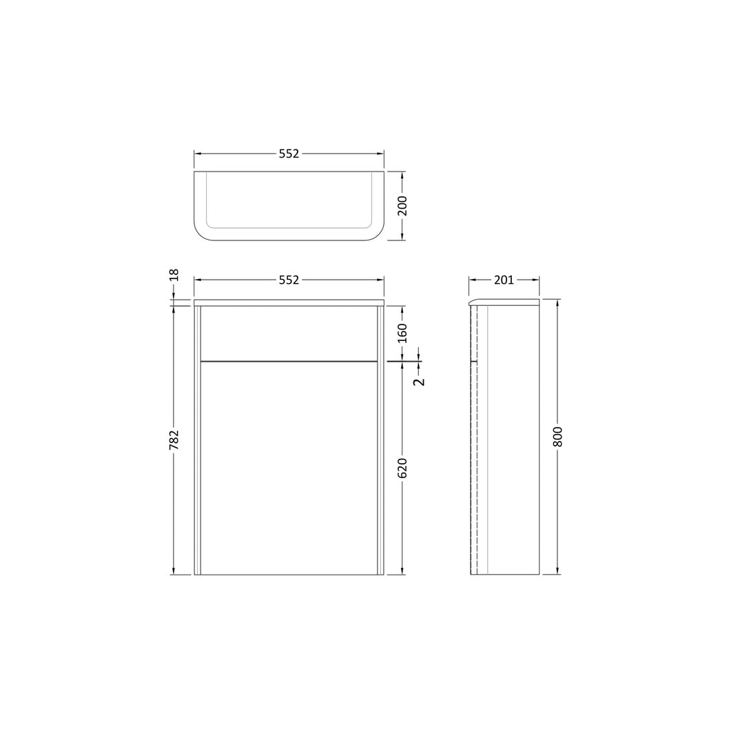 Hudson Reed Sarenna 500mm Wc Unit Contemp Dove Grey MFC Smooth Matt 800x550x200mm - JJ Building Materials