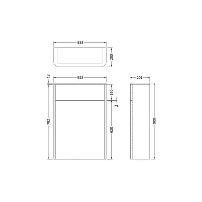 Hudson Reed Sarenna 500mm Wc Unit Contemp Dove Grey MFC Smooth Matt 800x550x200mm - JJ Building Materials