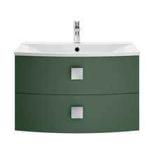 Hudson Reed Sarenna 700mm Cabinet & Basin Contemp Hunter Green MFC Smooth Matt 448x712x504mm - JJ Building Materials