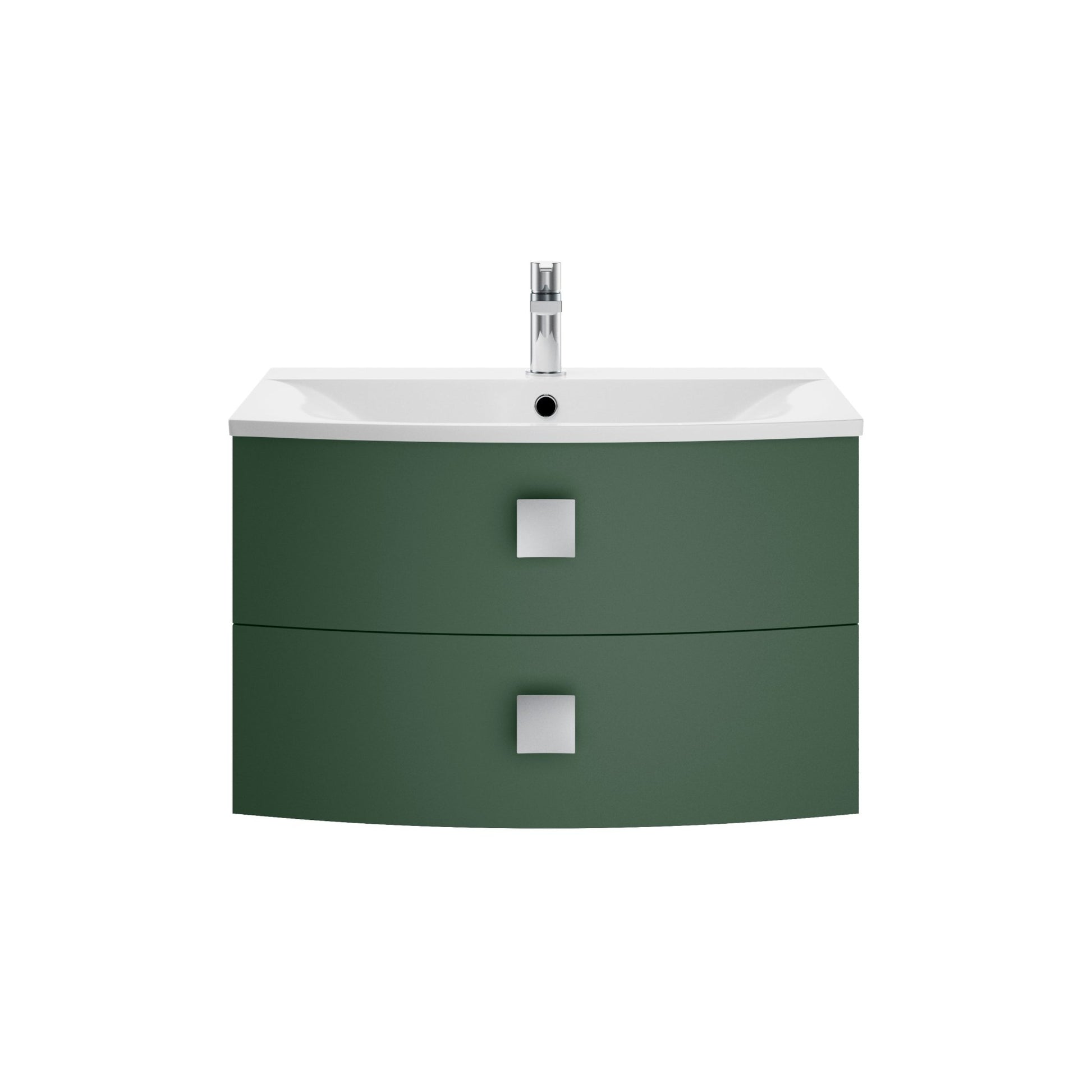 Hudson Reed Sarenna 700mm Cabinet & Basin Contemp Hunter Green MFC Smooth Matt 448x712x504mm - JJ Building Materials