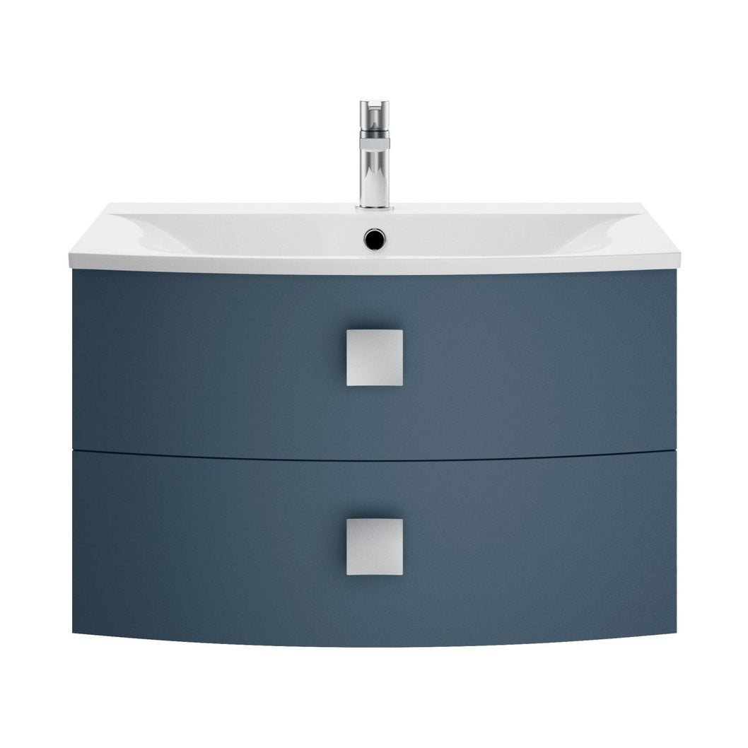 Hudson Reed Sarenna 700mm Cabinet & Basin Contemp Mineral Blue MFC Smooth Matt 448x712x504mm - JJ Building Materials