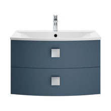 Hudson Reed Sarenna 700mm Cabinet & Basin Contemp Mineral Blue MFC Smooth Matt 448x712x504mm - JJ Building Materials
