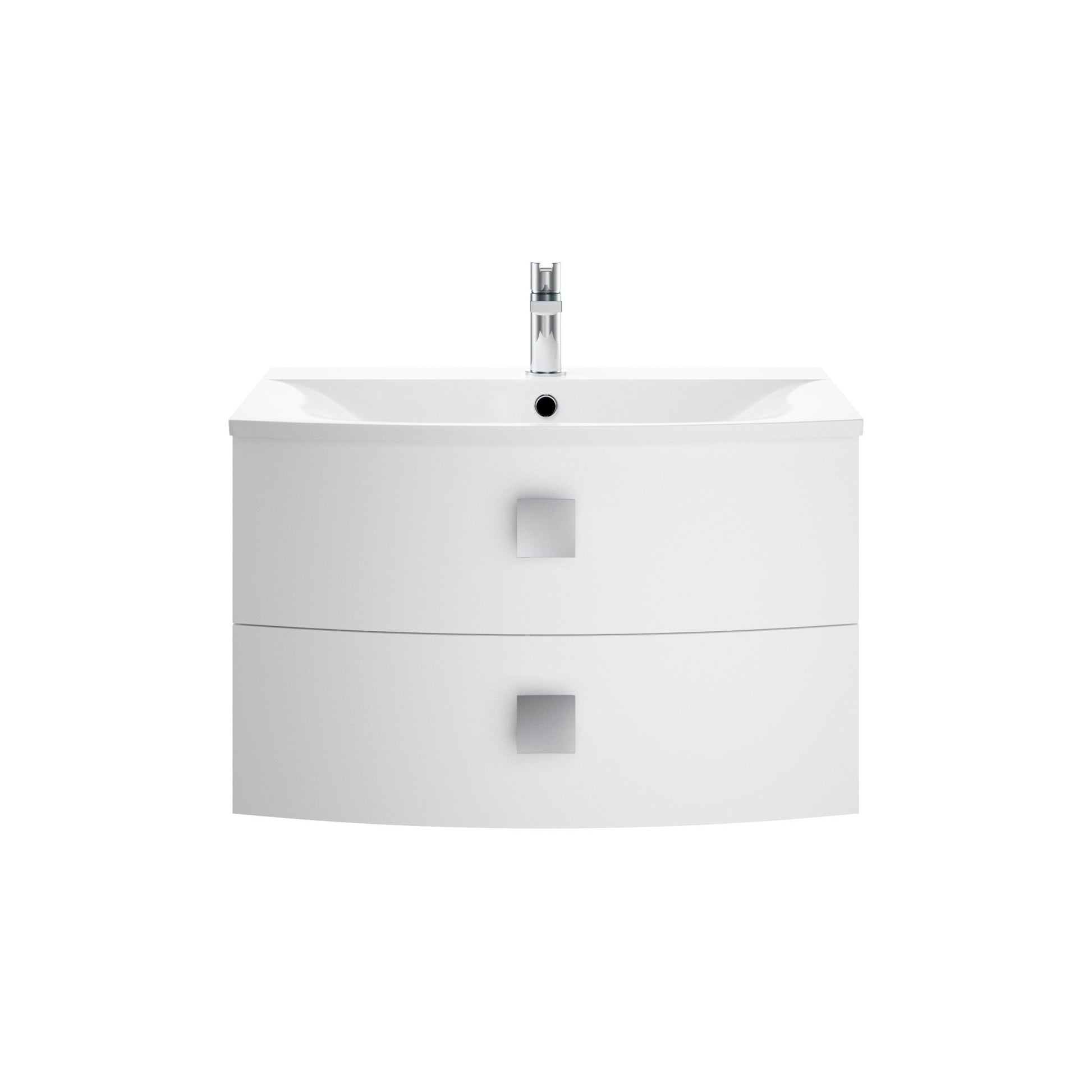 Hudson Reed Sarenna 700mm Cabinet & Basin Contemp Moon White MFC Smooth Matt 448x712x504mm - JJ Building Materials