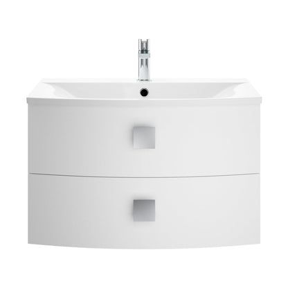 Hudson Reed Sarenna 700mm Cabinet & Basin Contemp Moon White MFC Smooth Matt 448x712x504mm - JJ Building Materials