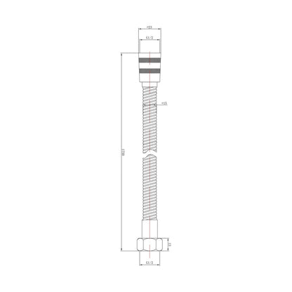 Hudson Reed Shower Parts Shower Flex Contemp Chrome Brass 1750x15x15mm - JJ Building Materials