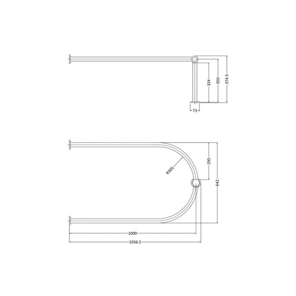 Hudson Reed Shower Parts Shower Ring Trad Chrome Stainless Steel 375x642x1037mm - JJ Building Materials