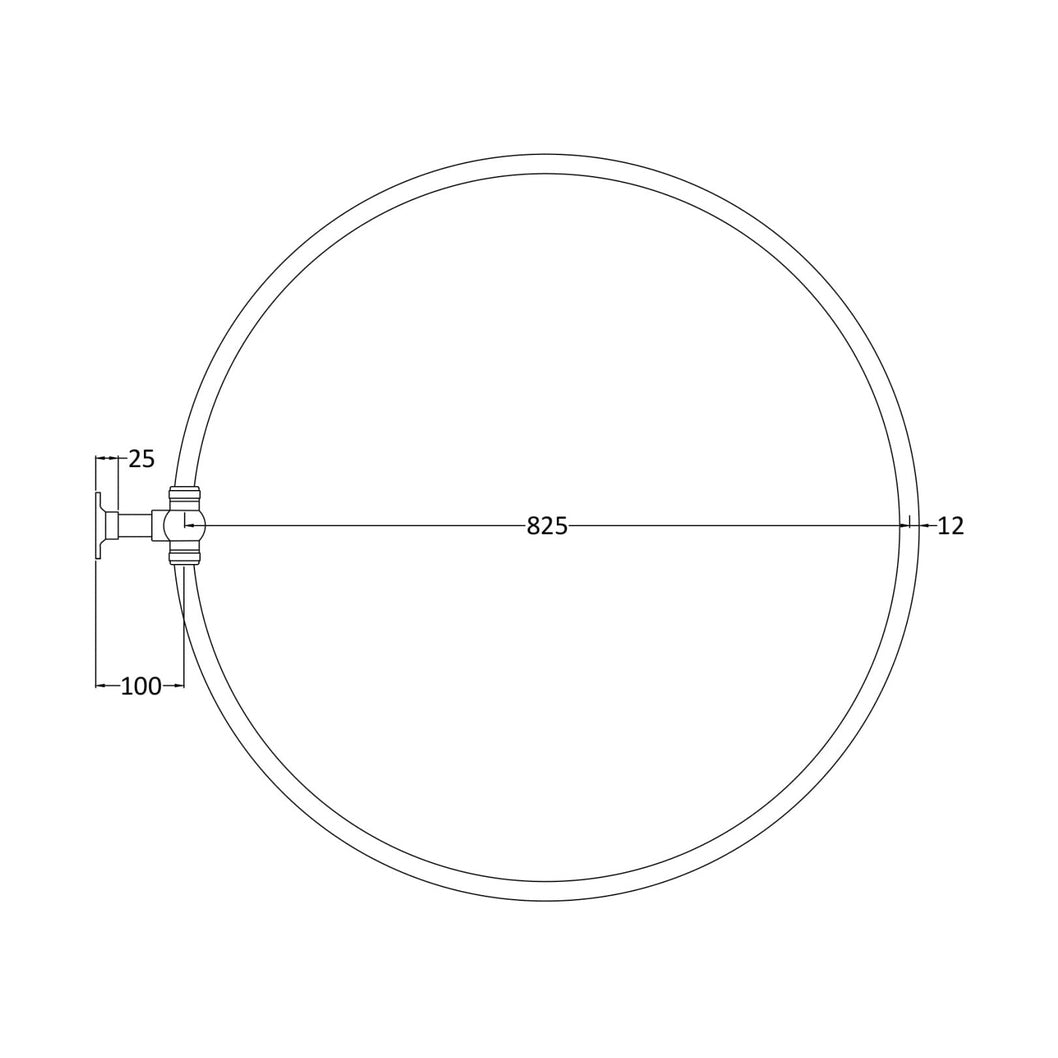 Hudson Reed Shower Parts Shower Ring Trad Chrome Stainless Steel 75x800x800mm - JJ Building Materials