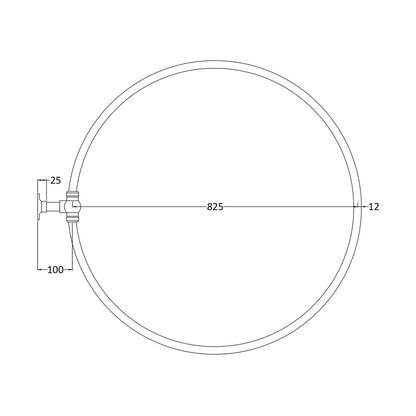 Hudson Reed Shower Parts Shower Ring Trad Chrome Stainless Steel 75x800x800mm - JJ Building Materials