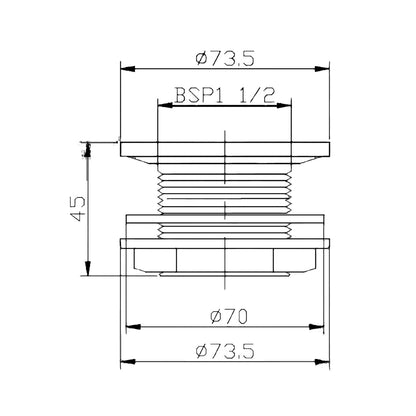 Hudson Reed Shower Tray Wastes Easyclean Shower Tray Waste Contemp Chrome Brass 74x74x45mm - JJ Building Materials